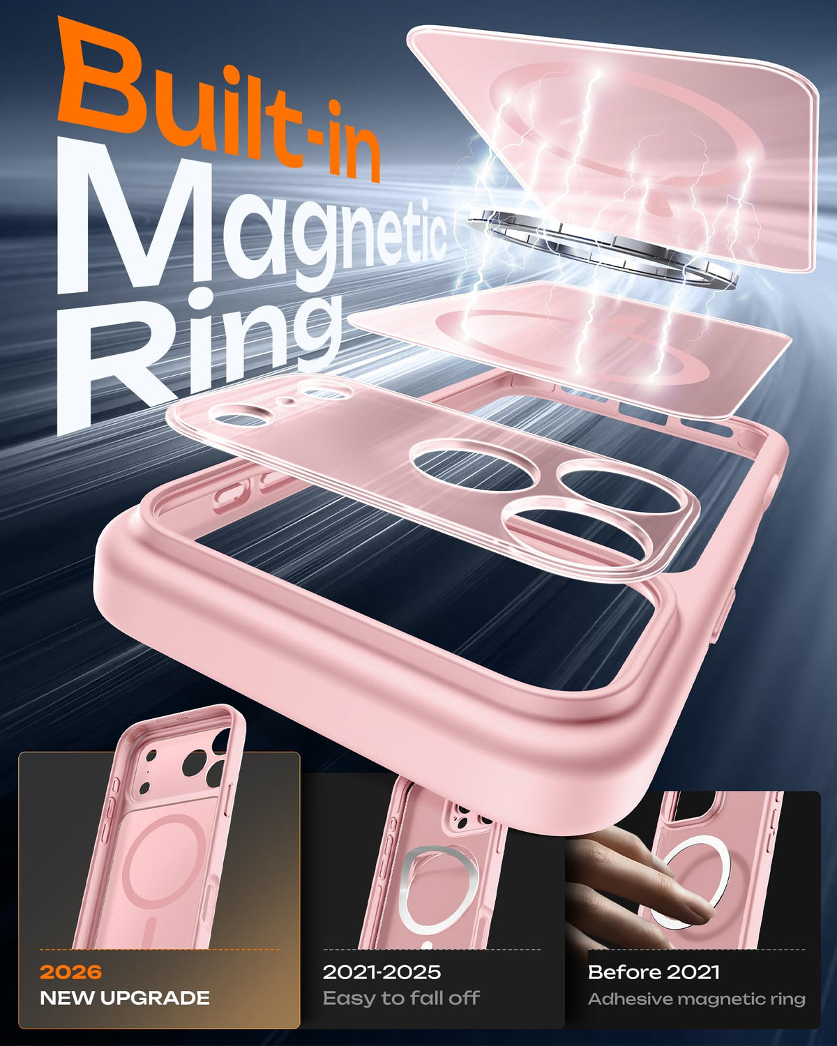 TOCOL for iPhone 17 Pro Case, Compatible with MagSafe, Light Pink