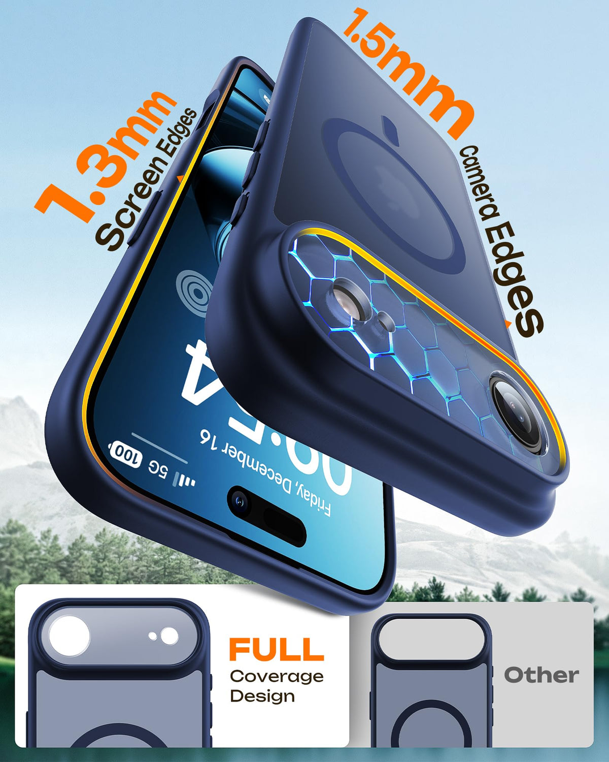 TOCOL for iPhone Air Case, Compatible with MagSafe, Dark Blue