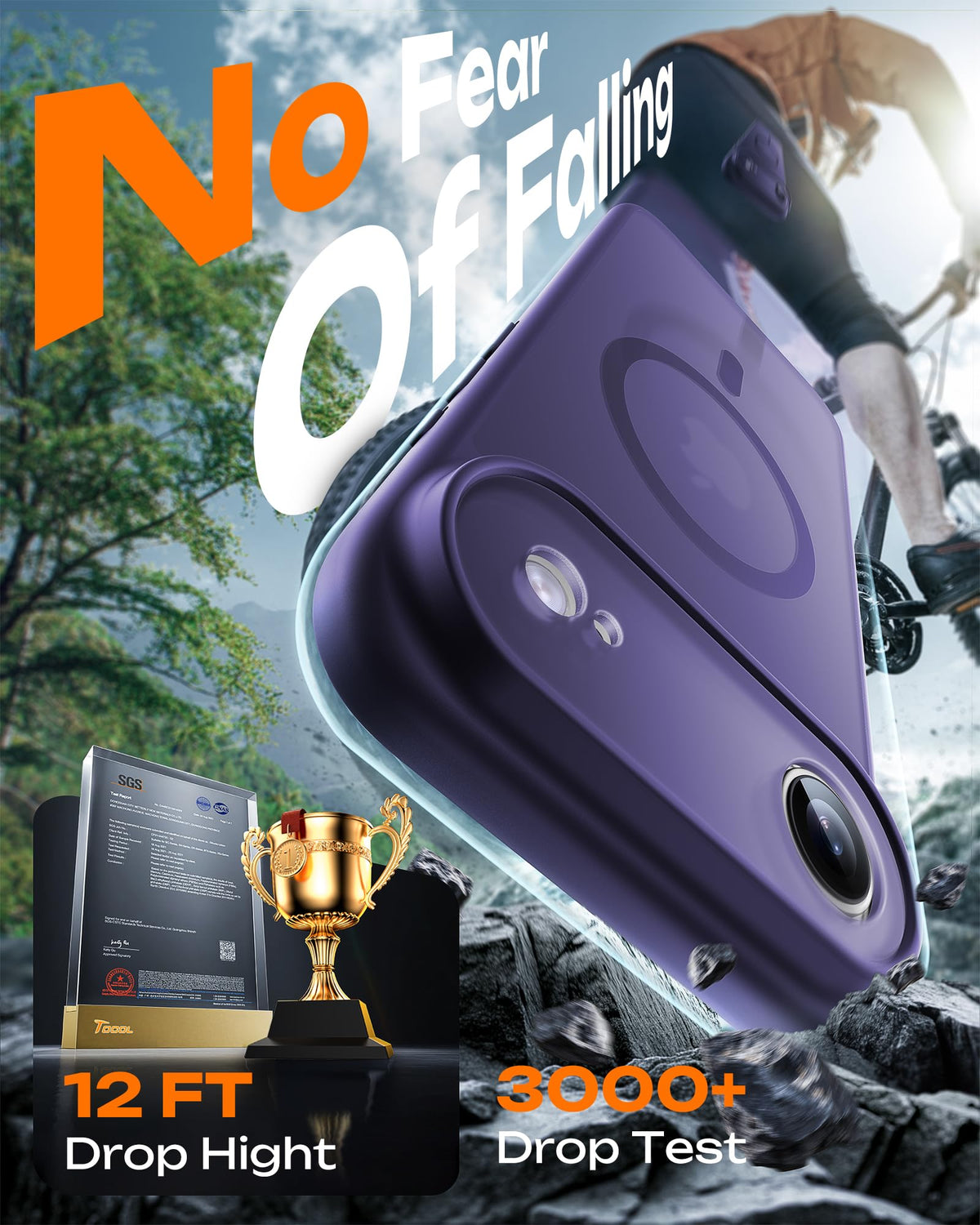 TOCOL for iPhone Air Case, Compatible with MagSafe, Midnight Purple
