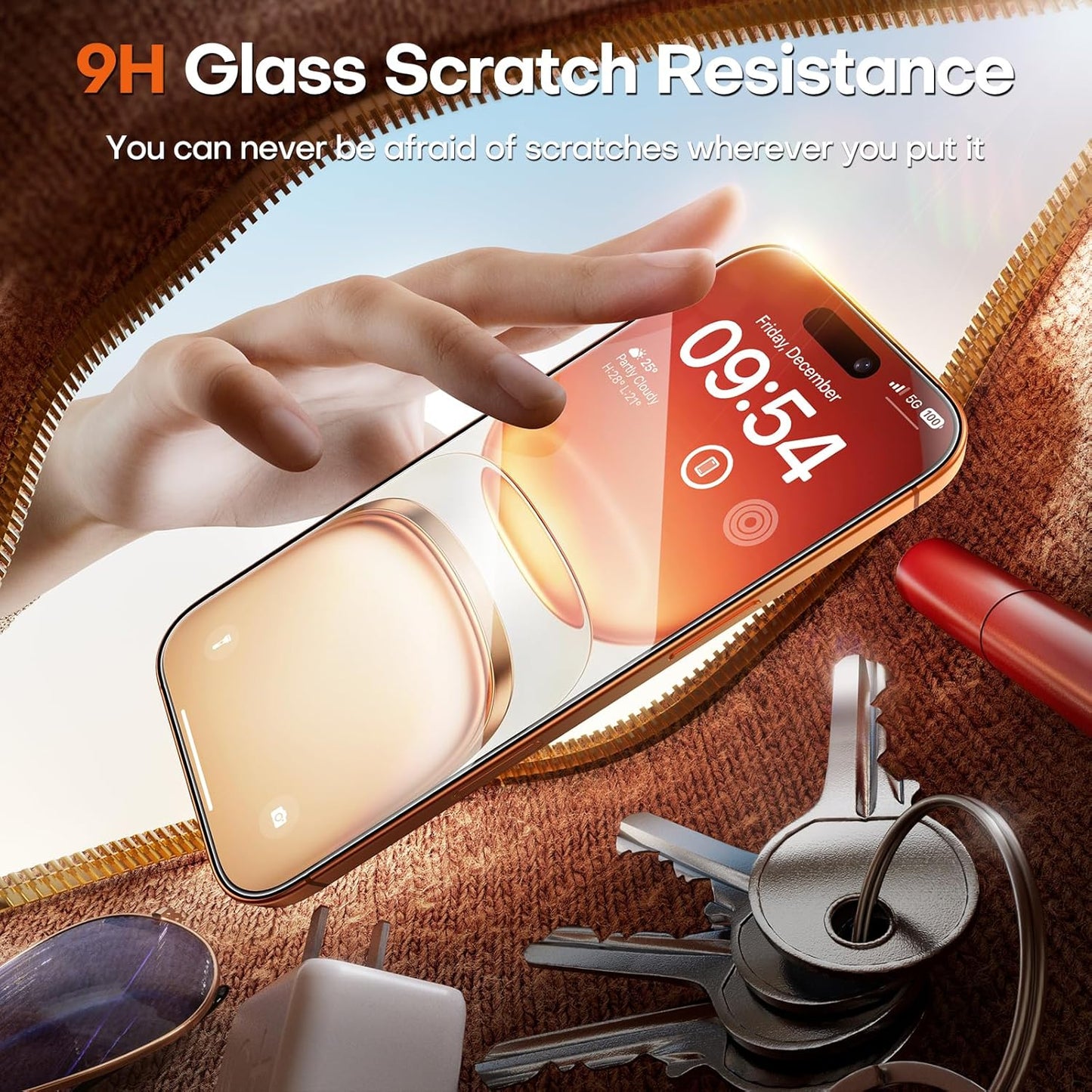 TOCOL for iPhone 17 Pro/iPhone 16 Pro Screen Protector 6.3-Inch, Instant Installation, Tempered Glass HD Clear, Full Coverage Protection, Military Grade Shatterproof, Case Friendly, 2 Pack