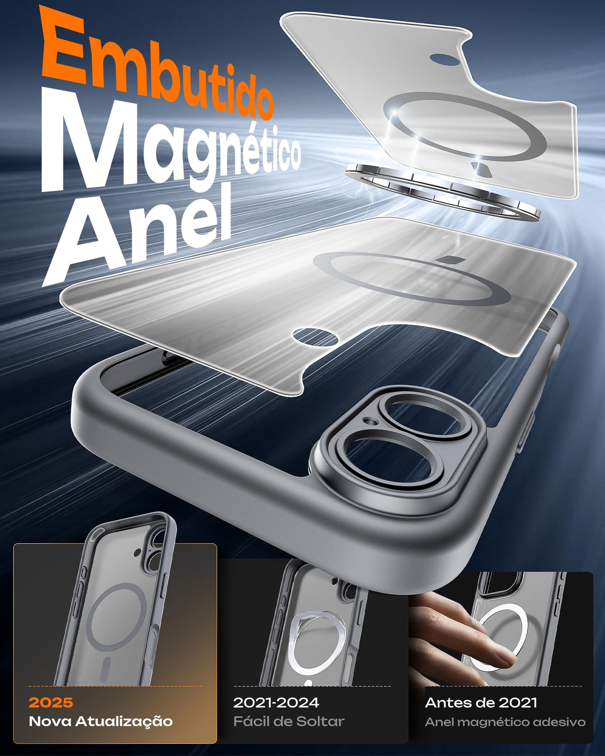 TOCOL for iPhone 17 Case, Compatible with MagSafe, Gray