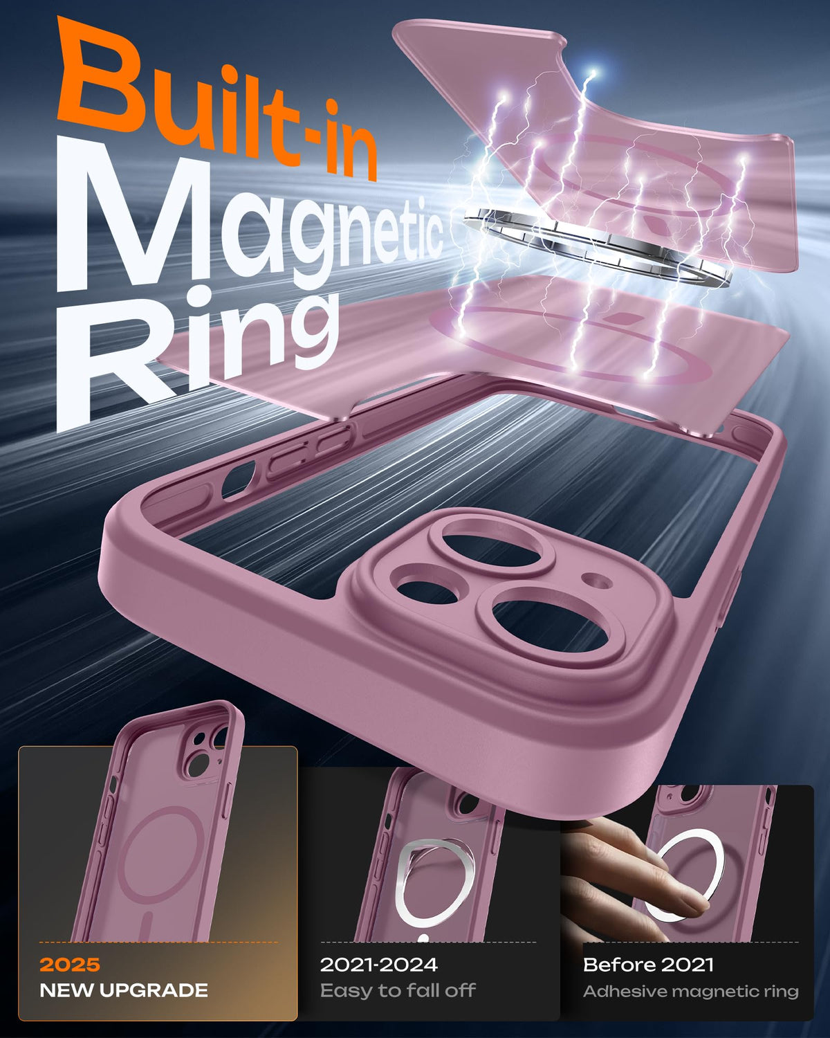TOCOL for iPhone 13 Case, Compatible with MagSafe, Lilac Purple
