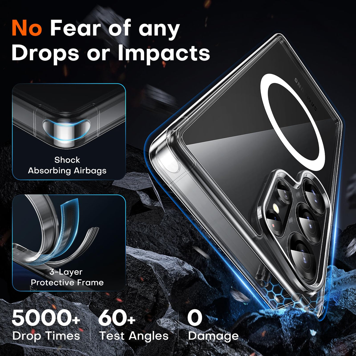 TOCOL for Samsung Galaxy S25 Ultra Case, Compatible with MagSafe, Clear