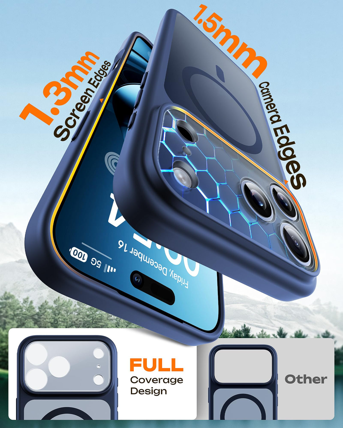 TOCOL for iPhone 17 Pro Case, Compatible with MagSafe, Dark Blue