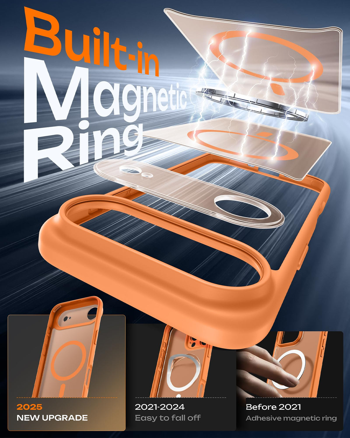 TOCOL for iPhone Air Case, Compatible with MagSafe, Orange