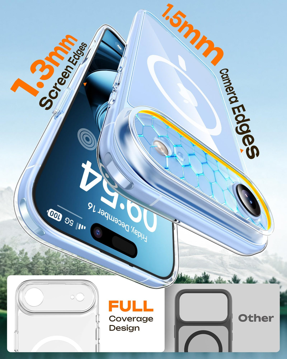 TOCOL for iPhone Air Case Clear, Upgraded Full Camera Protection, Compatible with Magsafe Charger, Shockproof Magnetic Phone Case for iPhone 17 Air 6.5 inch, Anti-Yellowing (Clear)