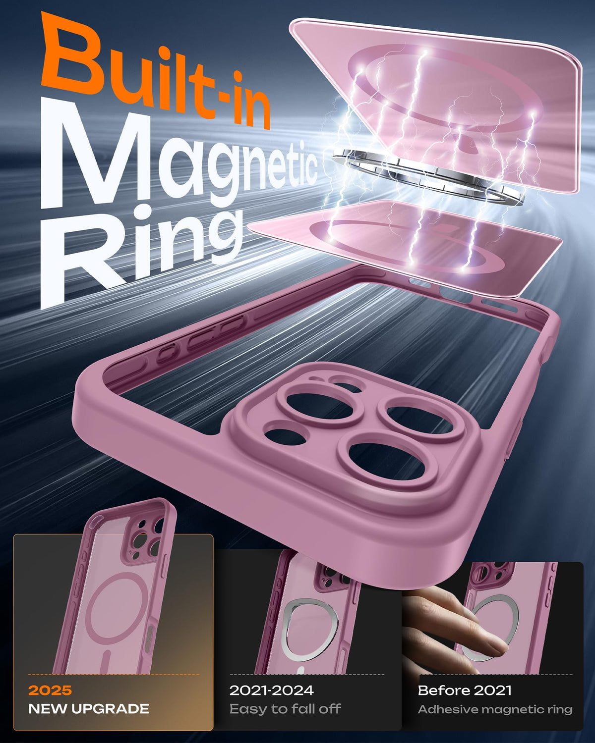 TOCOL for iPhone 16 Pro Case, Compatible with MagSafe, Lilac Purple