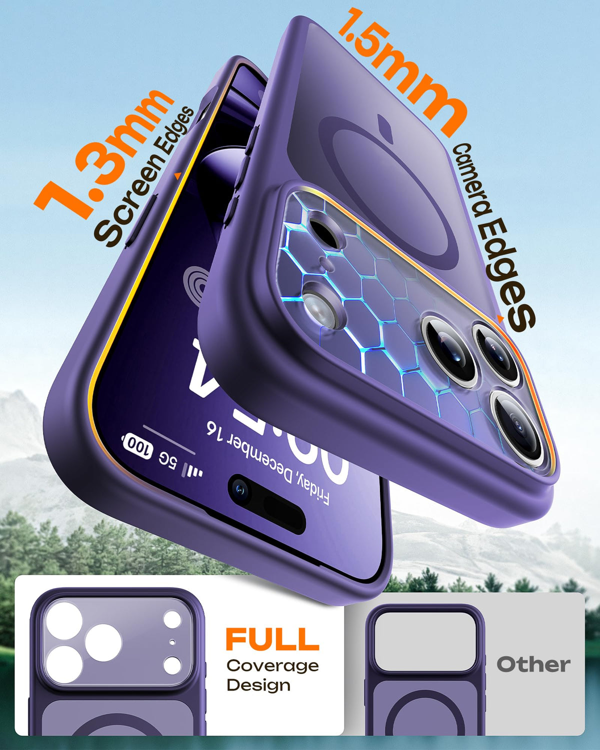 TOCOL for iPhone 17 Pro Max Case, Compatible with MagSafe, Midnight Purple