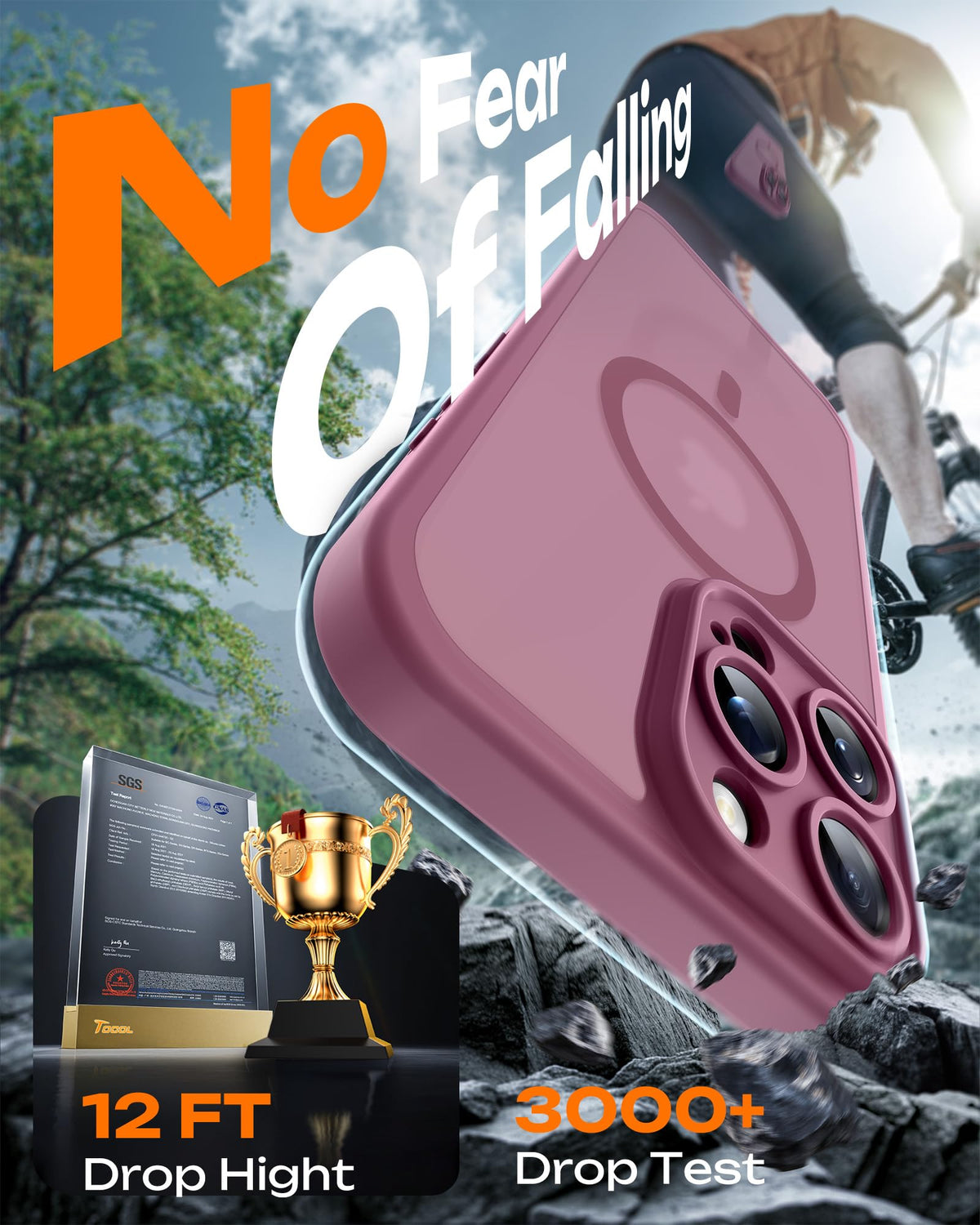 TOCOL for iPhone 16 Pro Max Case, Compatible with MagSafe, Plum