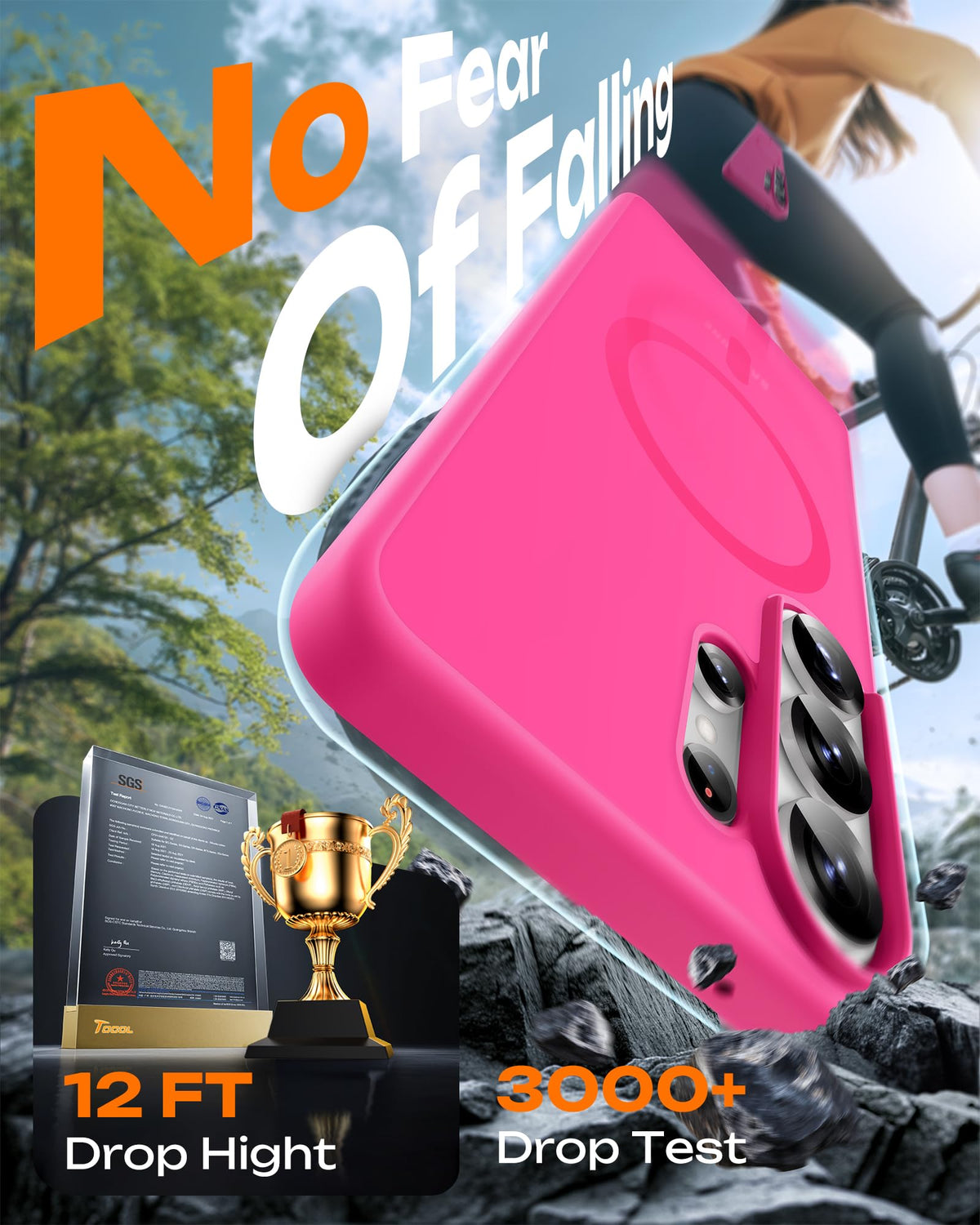 TOCOL for Samsung Galaxy S26 Ultra Case, Compatible with MagSafe, Hot Pink
