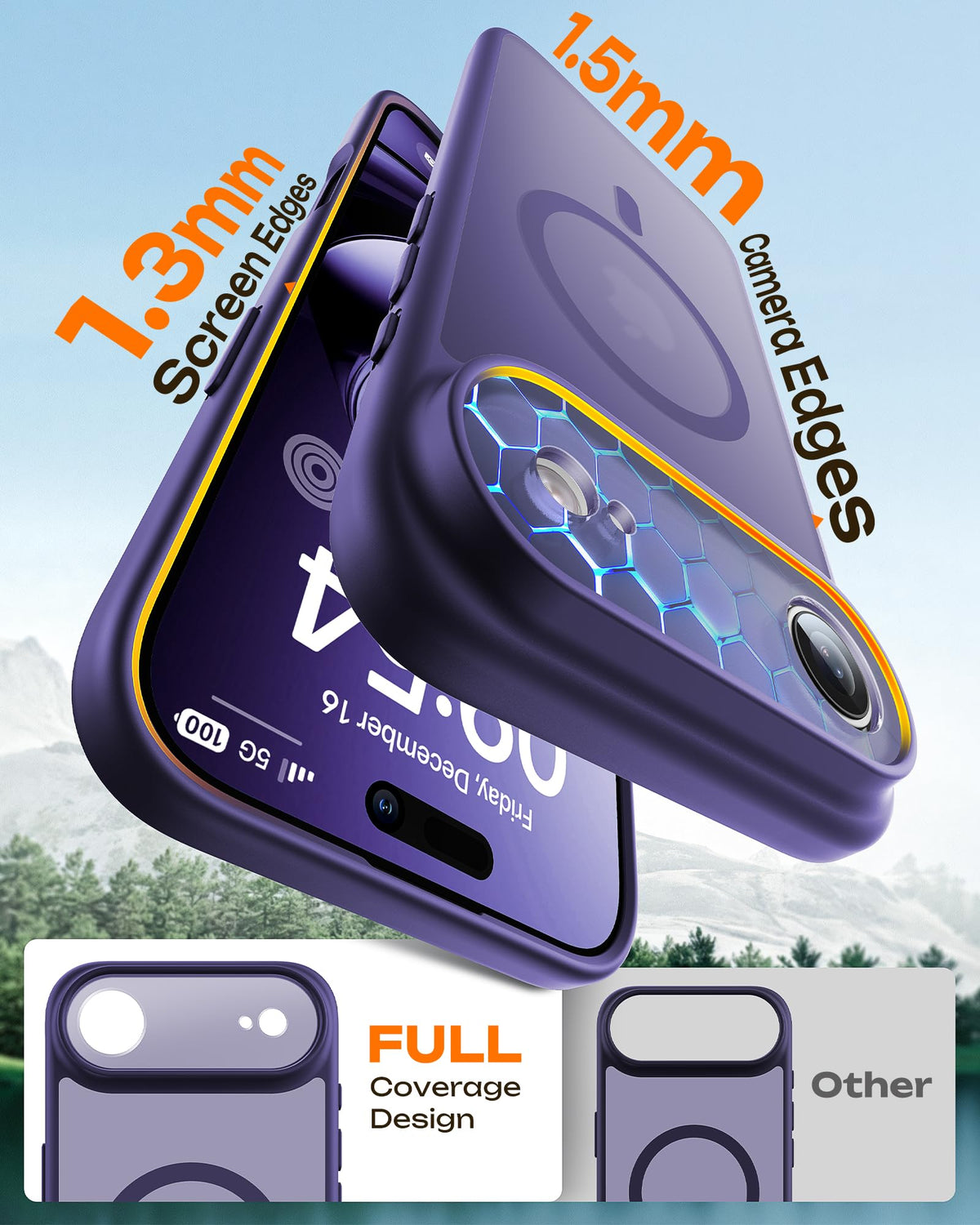 TOCOL for iPhone Air Case, Compatible with MagSafe, Midnight Purple