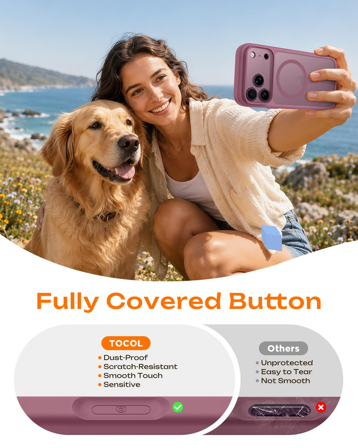 TOCOL for iPhone 18 Pro Max Case, Compatible with MagSafe, Plum
