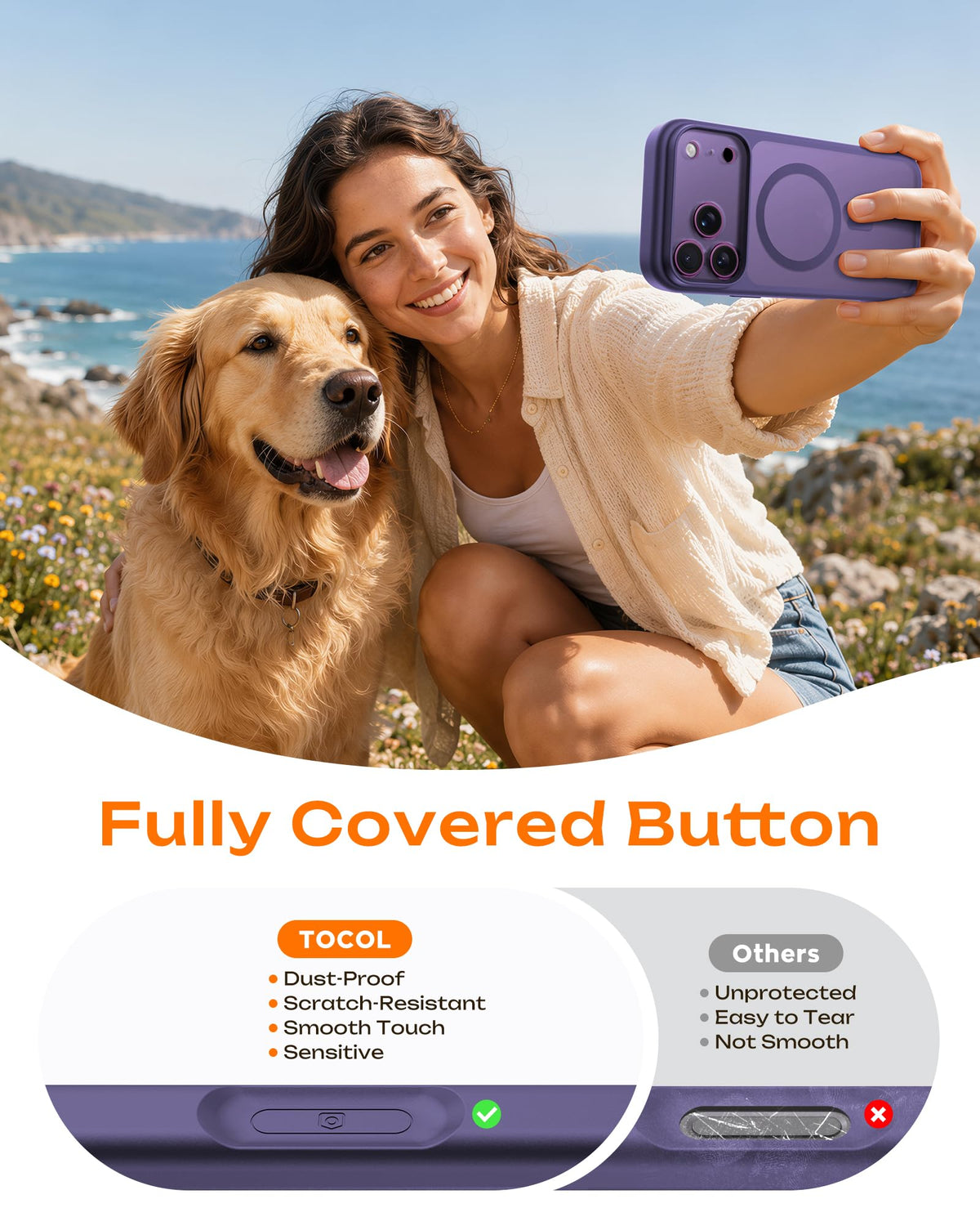 TOCOL for iPhone 18 Pro Max Case, Compatible with MagSafe, Midnight Purple