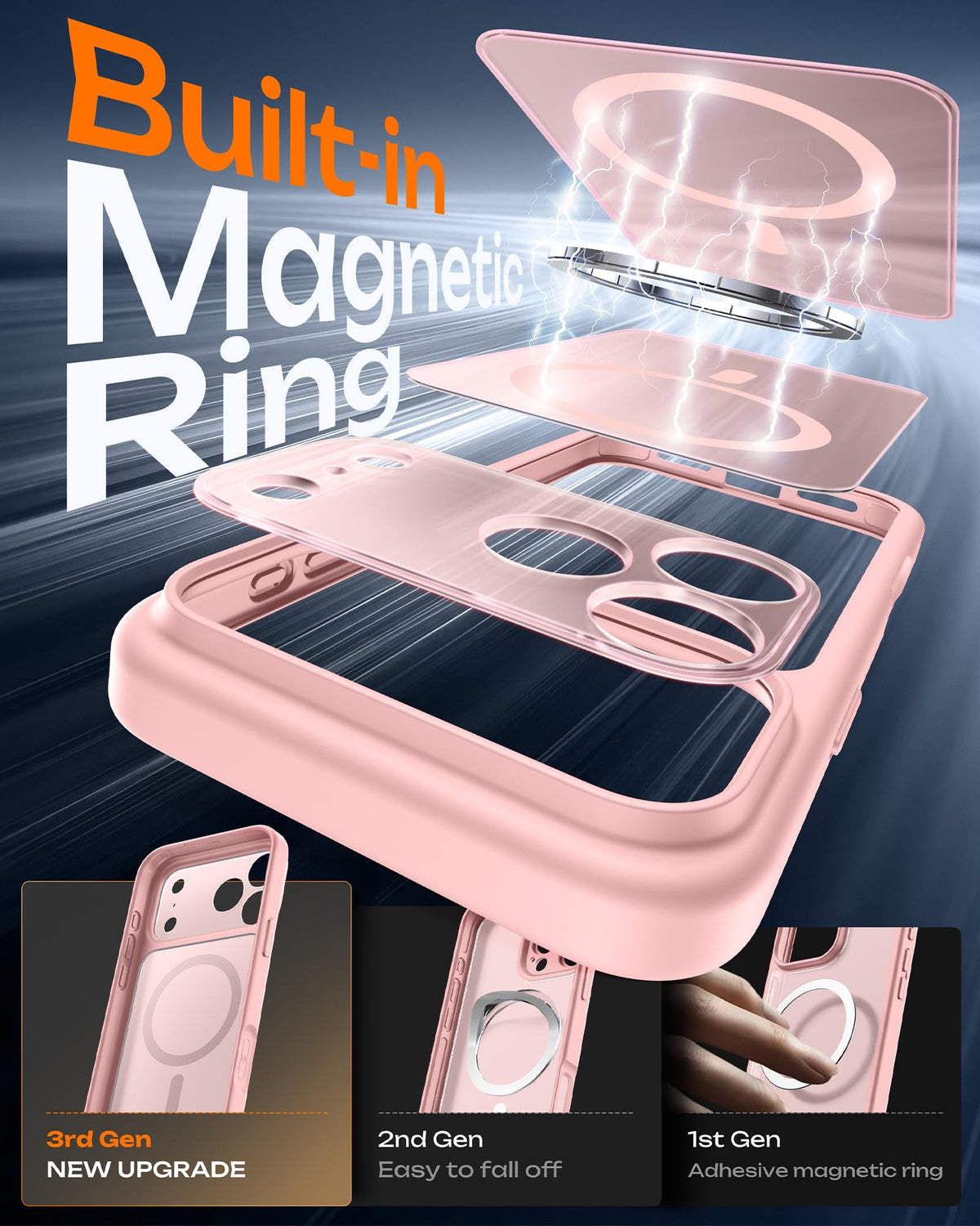 TOCOL for iPhone 18 Pro Max Case Pink, Compatible with MagSafe