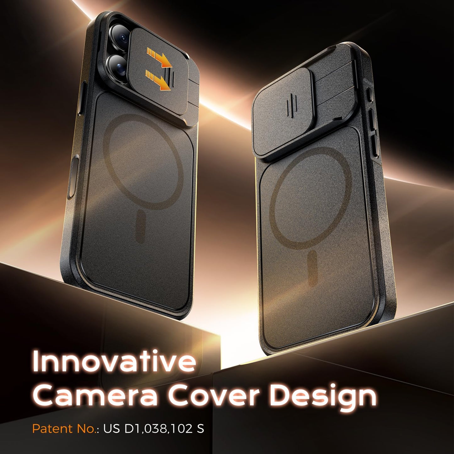 TOCOL for iPhone 16 Pro Case with Slide Camera Cover, Kickstand and Camera Control Button, Fit for MagSafe, Rugged Solid Phone Case, Non-Slip, Drop Protection, Space Black