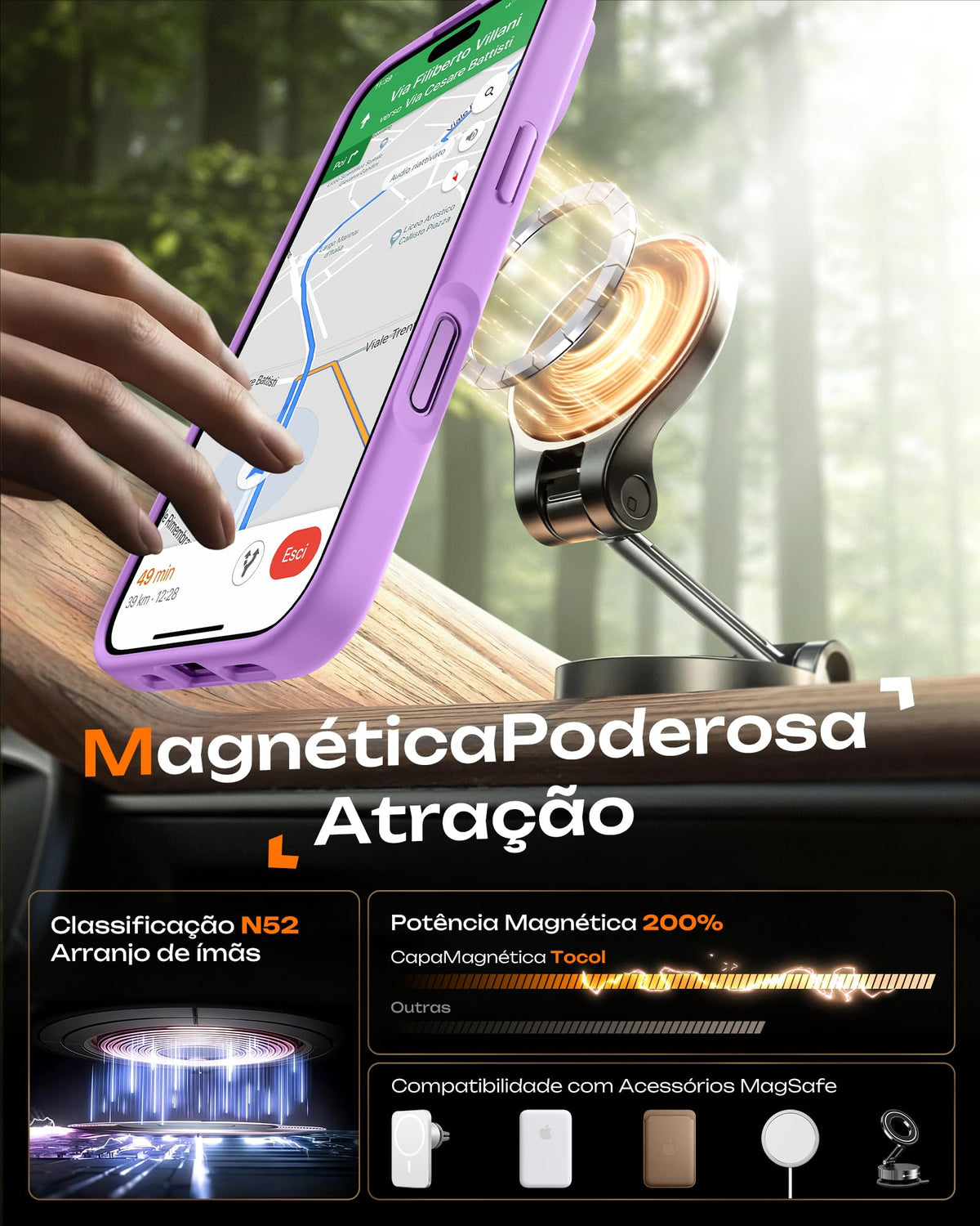 TOCOL for iPhone 17 Case, Compatible with MagSafe, Light Purple