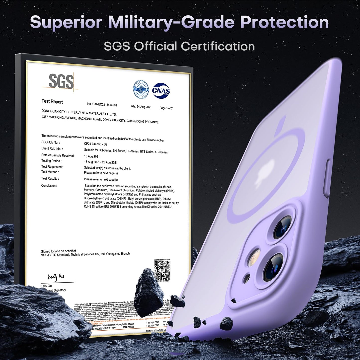 TOCOL Magnetic for iPhone 11 Case 6.1-Inch, Fit for MagSafe, Upgraded [Full Camera Protection], [14FT Military Grade Drop Tested] Shockproof Slim Translucent Matte Back iPhone 11 Cover (Light Purple)