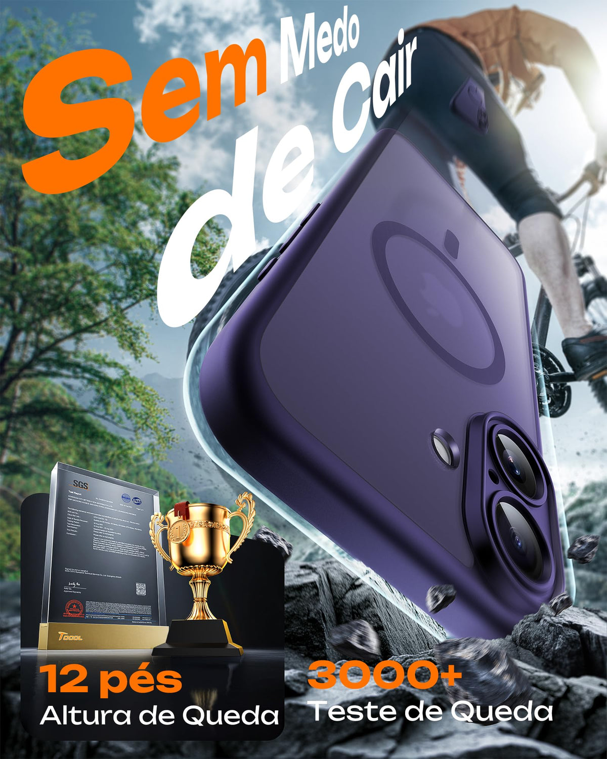 TOCOL for iPhone 17 Case, Compatible with MagSafe, Midnight Purple