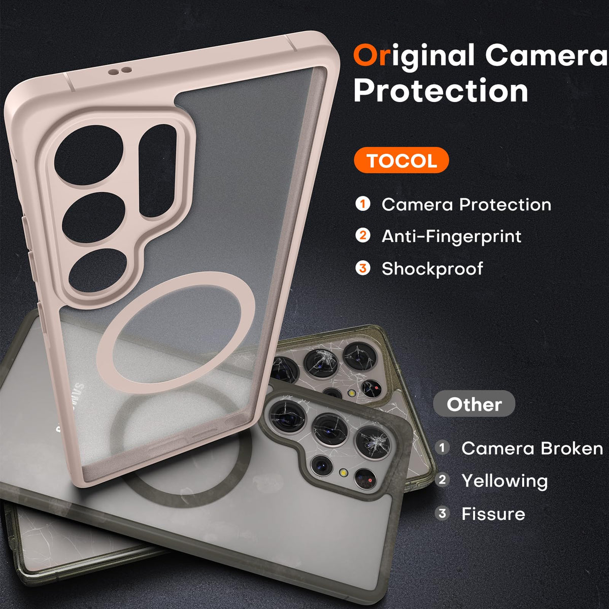 TOCOL for Samsung Galaxy S25 Ultra Case, Compatible with MagSafe, Desert