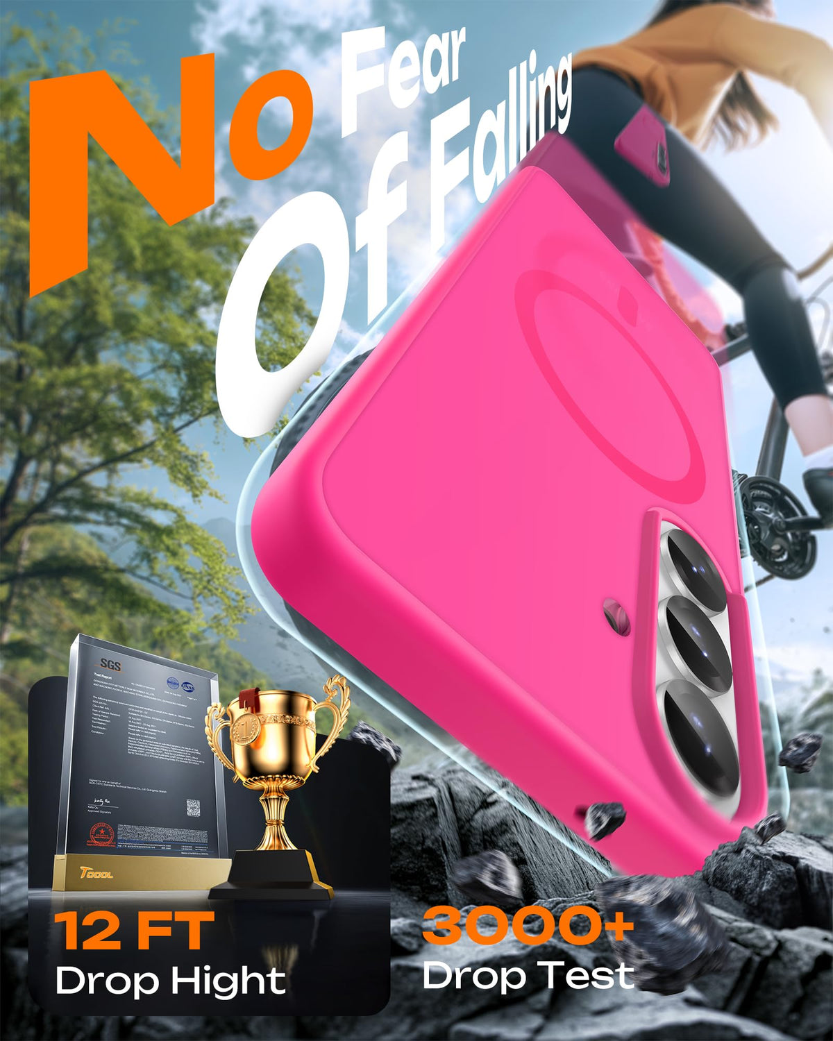 TOCOL for Samsung Galaxy S26 Case, Compatible with MagSafe, Hot Pink