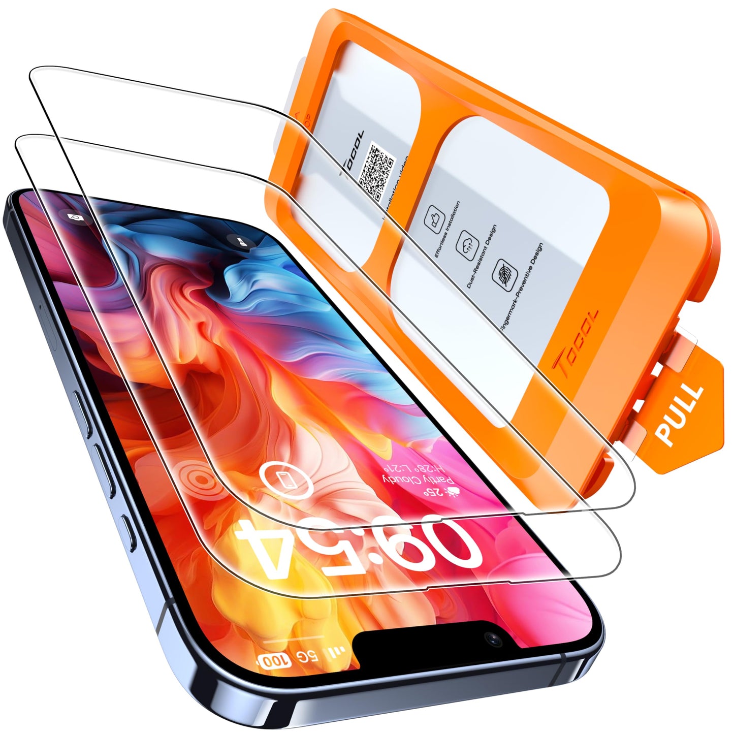 TOCOL for iPhone 13 Pro Screen Protector, Clear