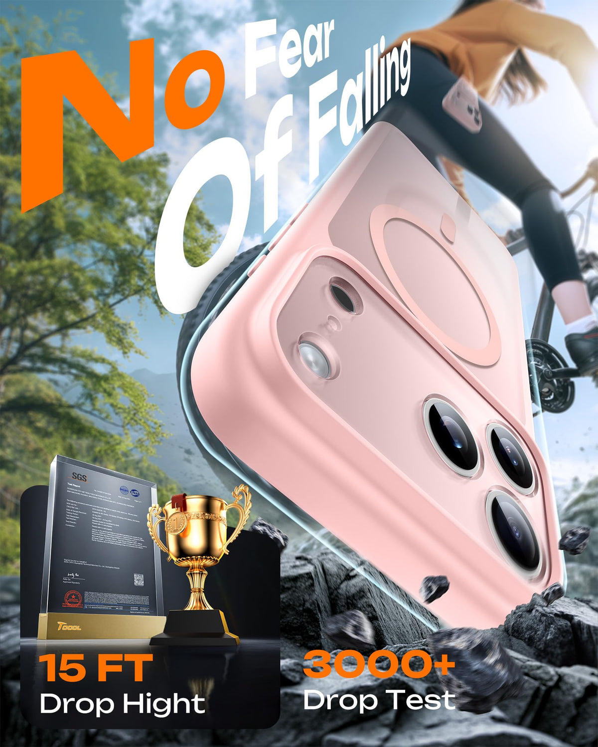 TOCOL for iPhone 18 Pro Max Case Pink, Compatible with MagSafe