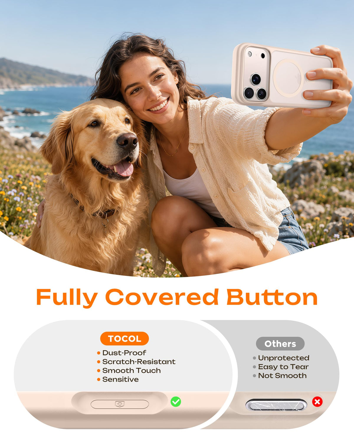 TOCOL for iPhone 18 Pro Max Case, Compatible with MagSafe, Desert
