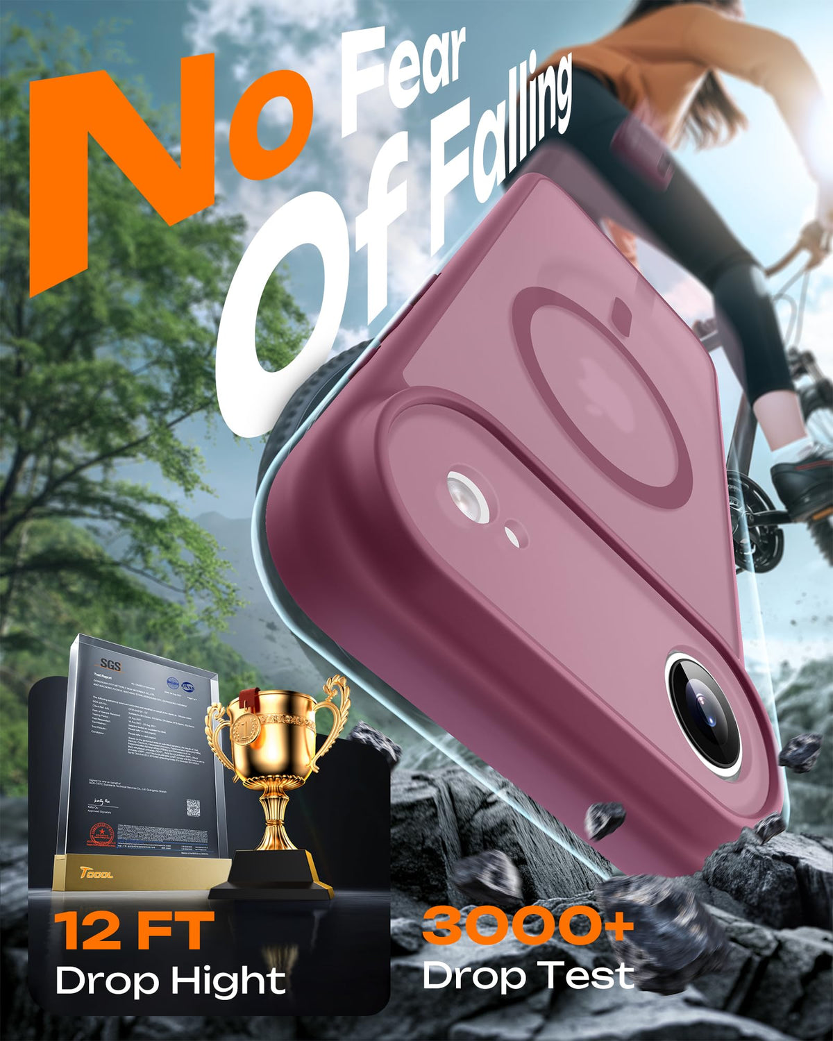 TOCOL for iPhone Air Case, Compatible with MagSafe, Plum