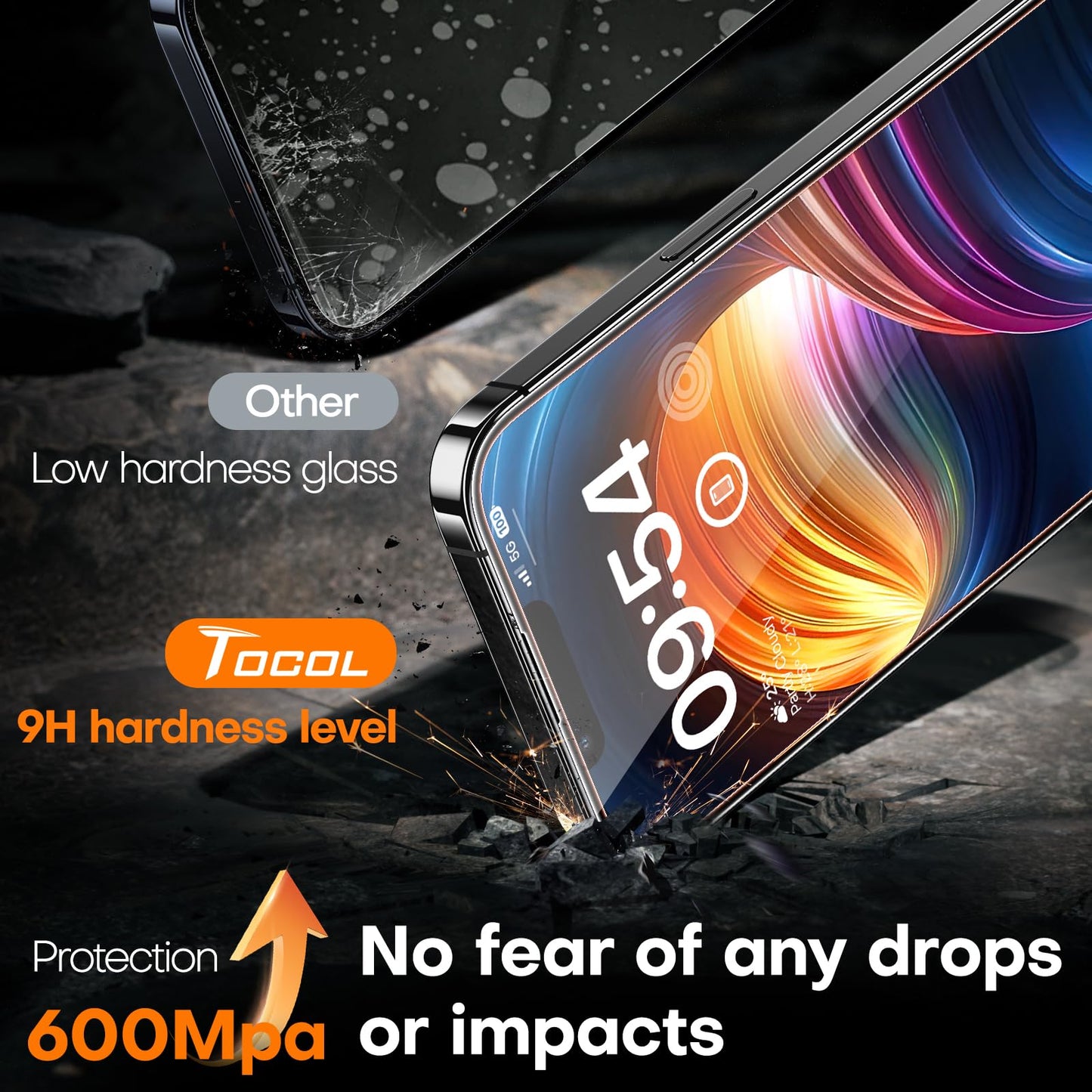 TOCOL for iPhone 12 Pro Max Screen Protector, Clear