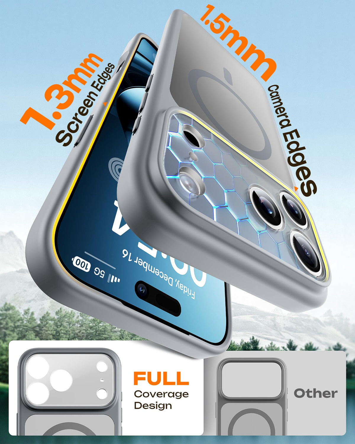 TOCOL for iPhone 17 Pro Max Case, Compatible with MagSafe, Gray