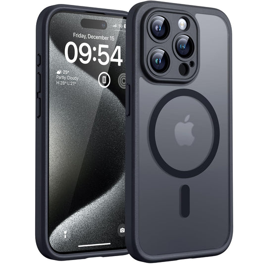 TOCOL for iPhone 15 Pro Max Case, Compatible with MagSafe, Black
