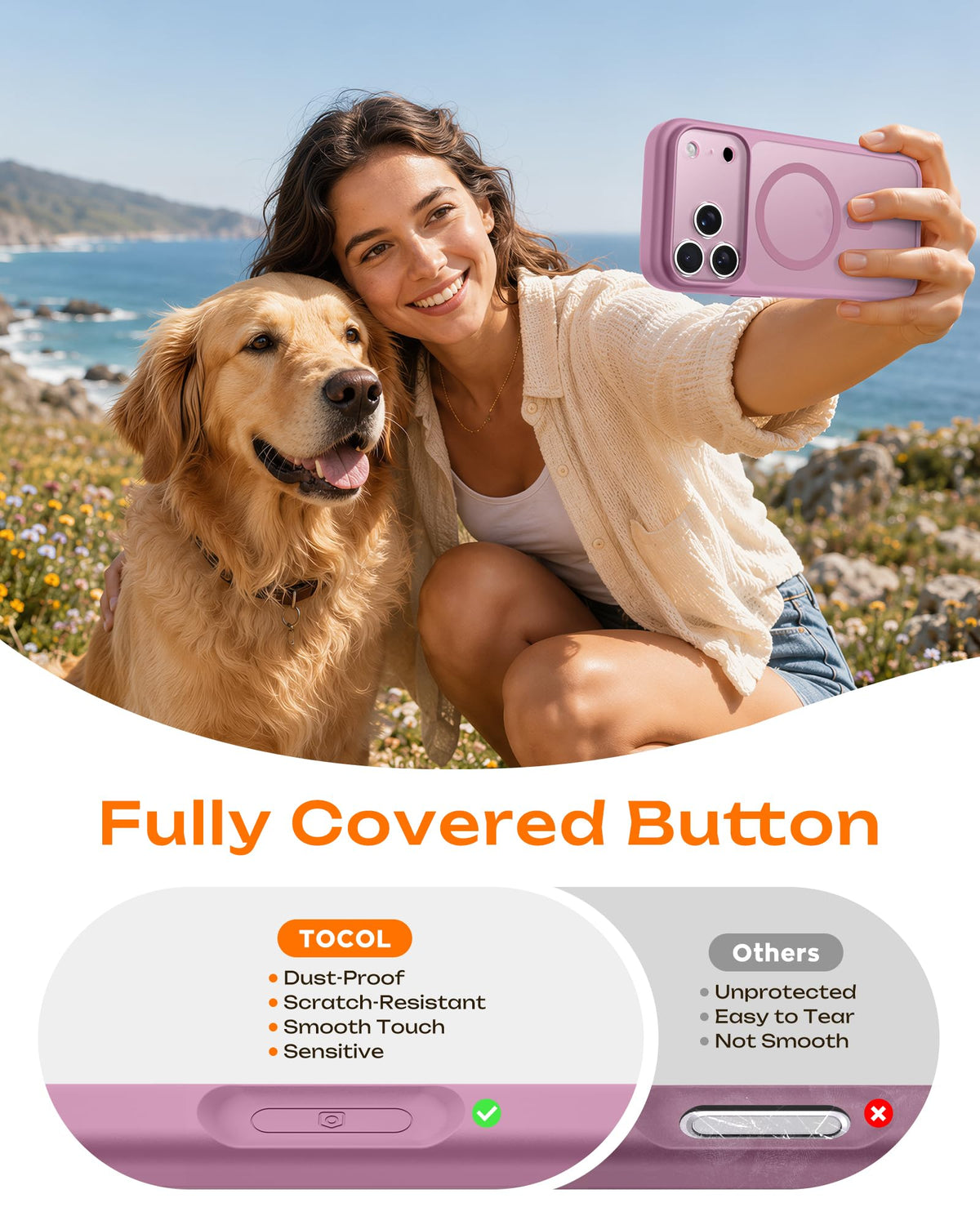 TOCOL for iPhone 18 Pro Case, Compatible with MagSafe, Lilac Purple
