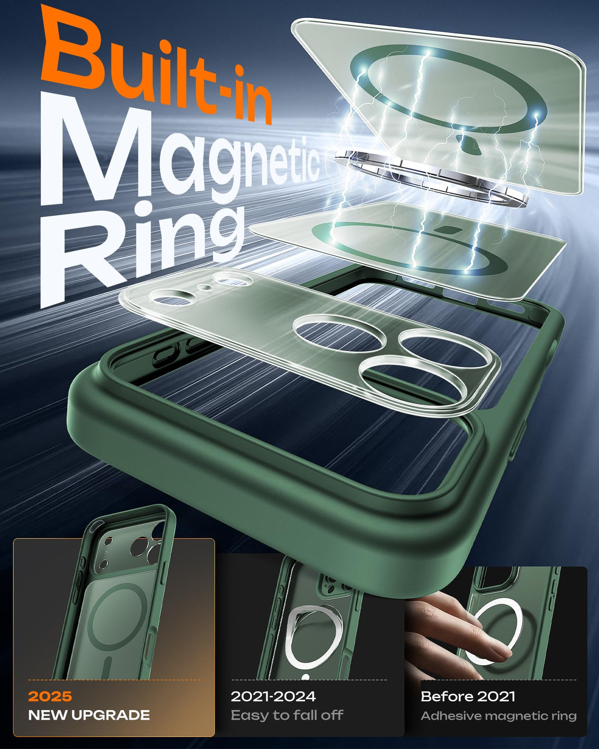 TOCOL for iPhone 17 Pro Max Case, Compatible with MagSafe, Alpine Green