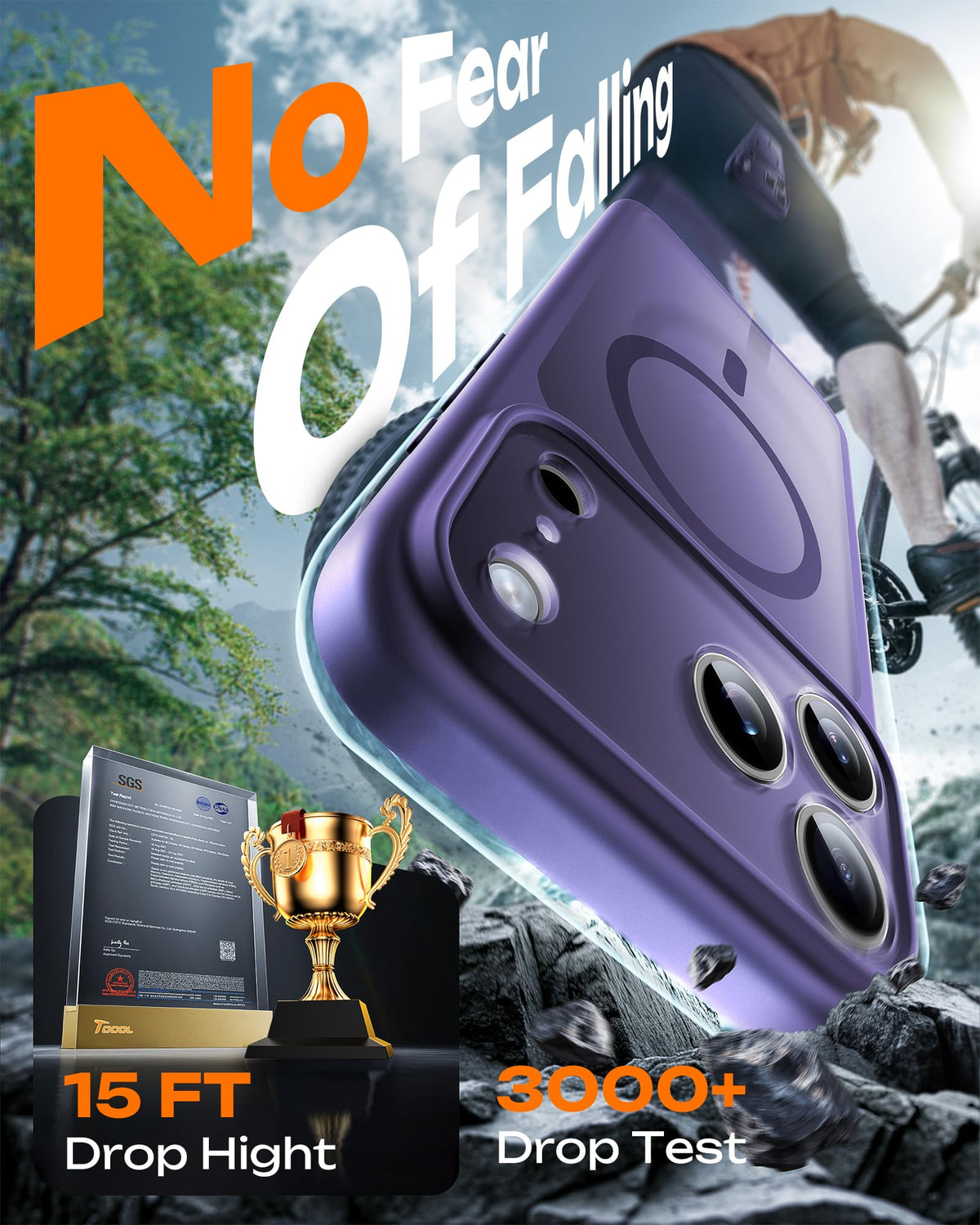TOCOL for iPhone 17 Pro Max Case, Compatible with MagSafe, Midnight Purple