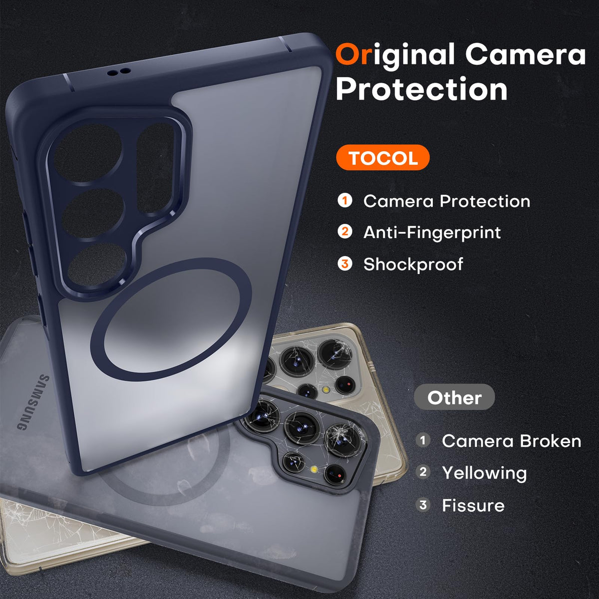 TOCOL for Samsung Galaxy S25 Ultra Case, Compatible with MagSafe, Blue