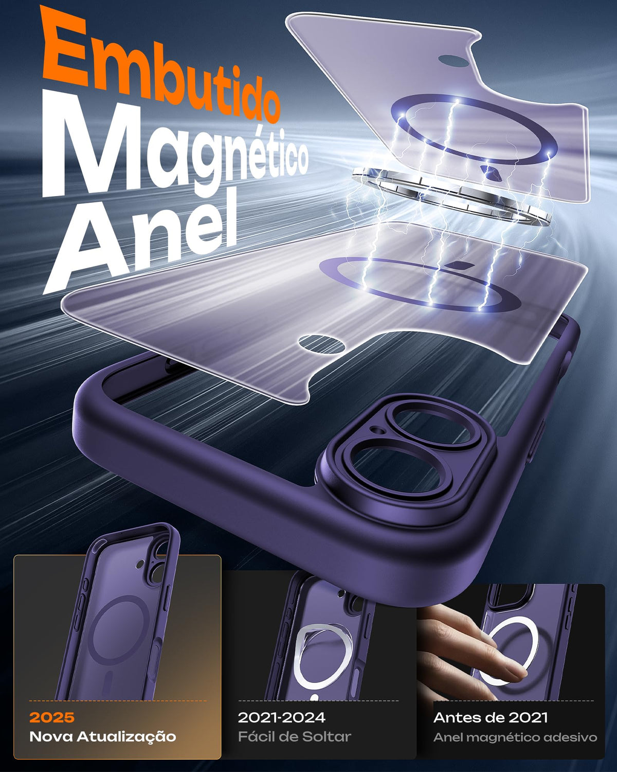 TOCOL for iPhone 17 Case, Compatible with MagSafe, Midnight Purple