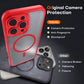 TOCOL 3 in 1 Magnetic Cover for iPhone 16 Pro Max 6.9 Inch with 2 Tempered Glass, Compatible with MagSafe [Integrated Camera Protection] Shockproof Translucent Matte Case, Red