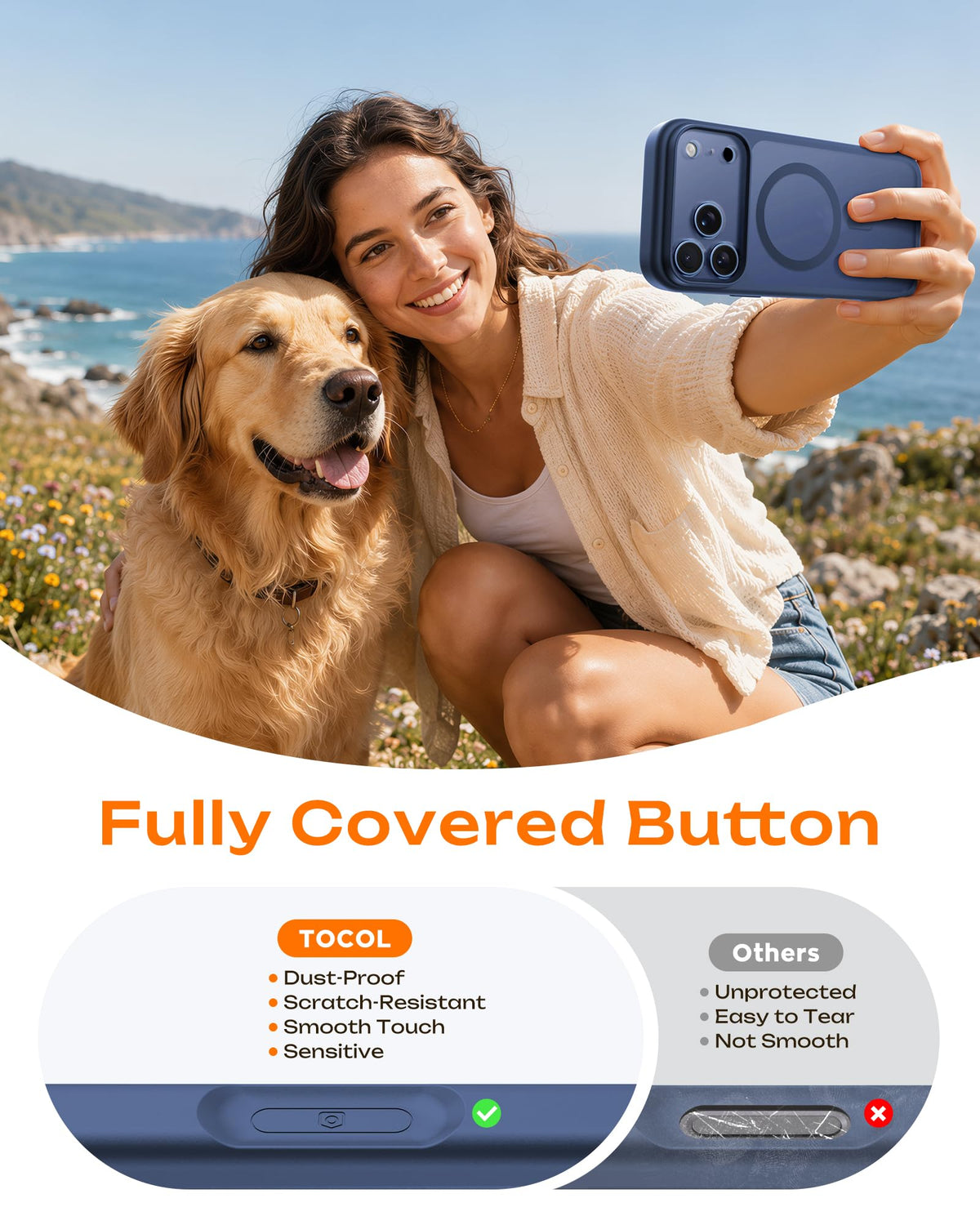 TOCOL for iPhone 18 Pro Case, Compatible with MagSafe, Dark Blue