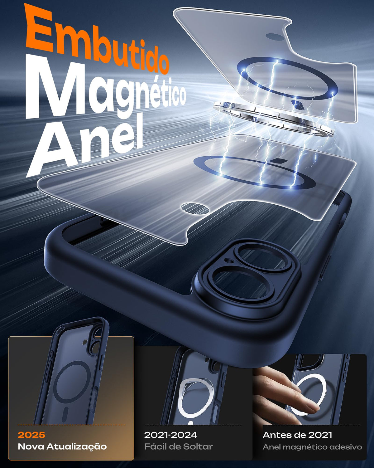TOCOL for iPhone 17 Case, Compatible with MagSafe, Dark Blue