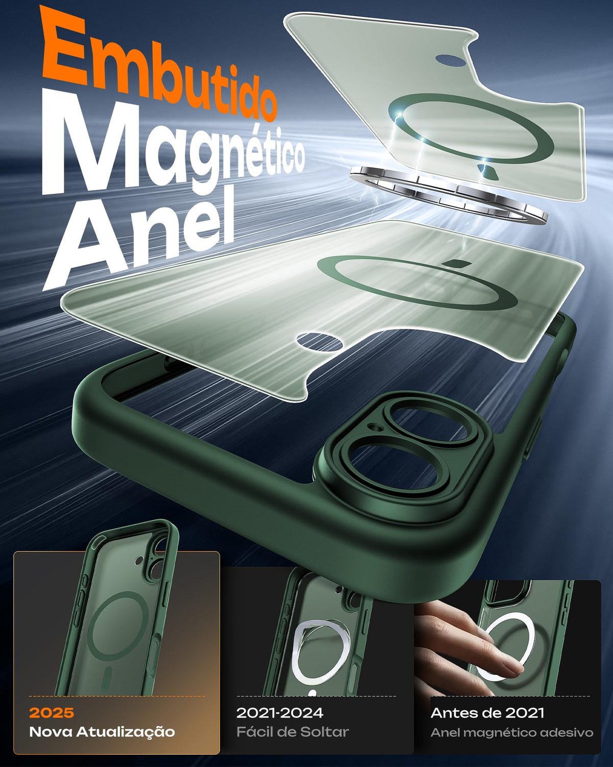 TOCOL for iPhone 17 Case, Compatible with MagSafe, Alpine Green