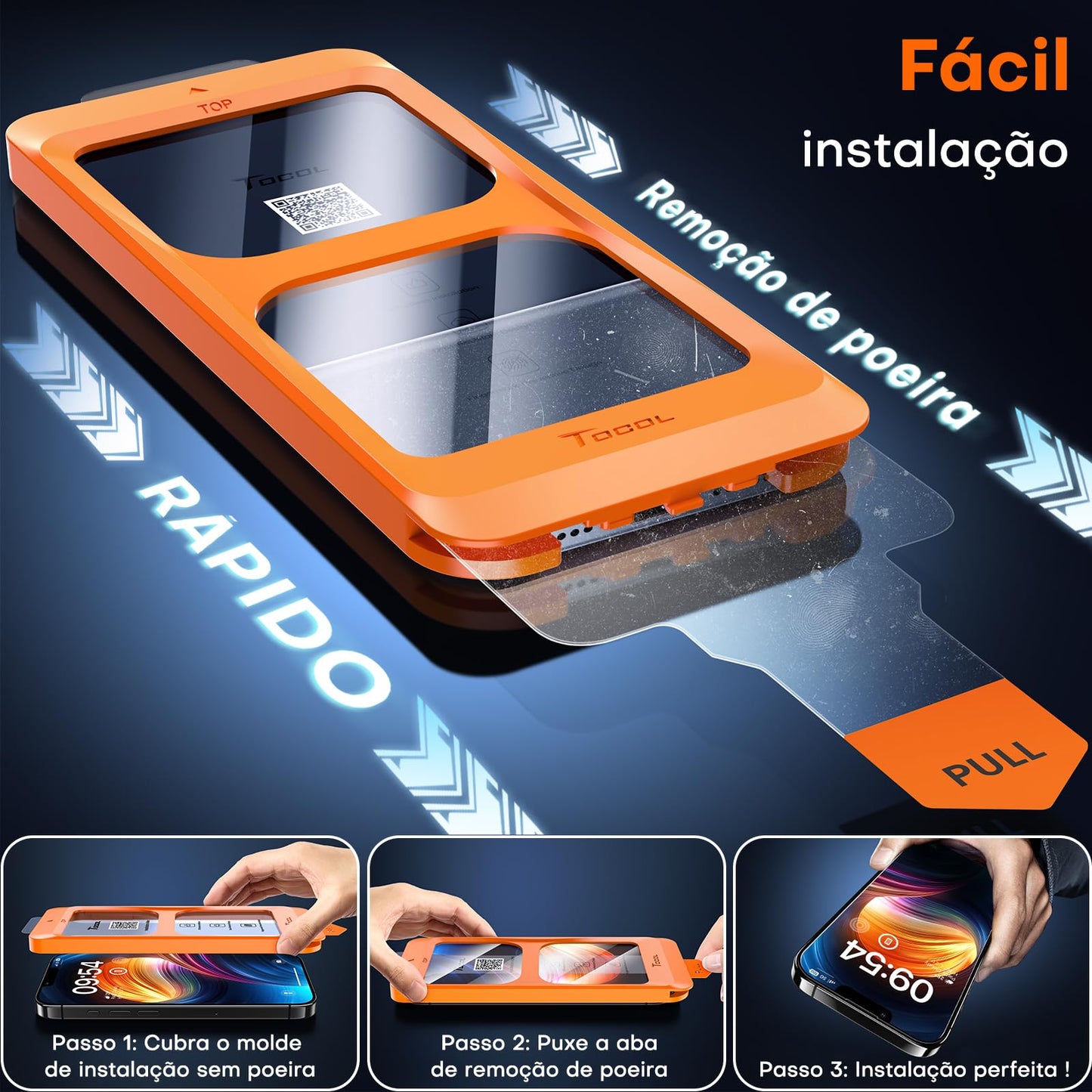 TOCOL for iPhone 16 Pro Screen Protector, [9H Hardness] [Military Grade Shatterproof] HD Tempered Glass for iPhone 16 Pro Full Coverage Screen Protector, Easy Installation, 2 Pack