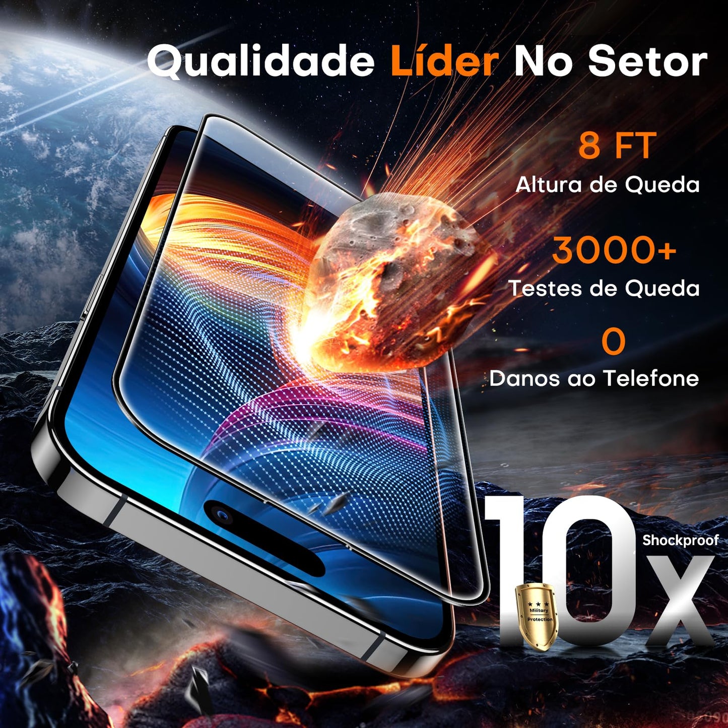 TOCOL for iPhone 16 Pro Screen Protector, [9H Hardness] [Military Grade Shatterproof] HD Tempered Glass for iPhone 16 Pro Full Coverage Screen Protector, Easy Installation, 2 Pack