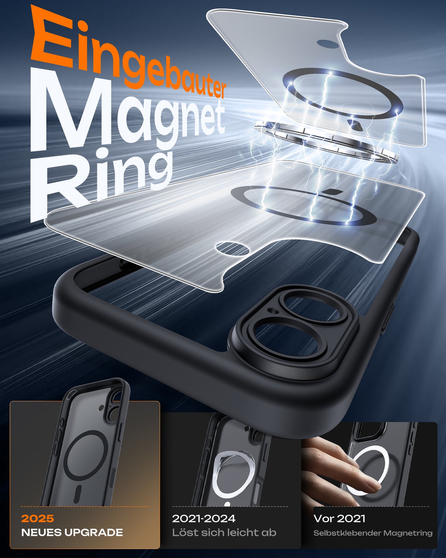 TOCOL Magnetic for iPhone 17 Case 6.3-Inch, Compatible with MagSafe, Full Camera Protection, Built-in Magnetic Ring, Drop Protection Shockproof Slim Translucent Matte Phone Cover