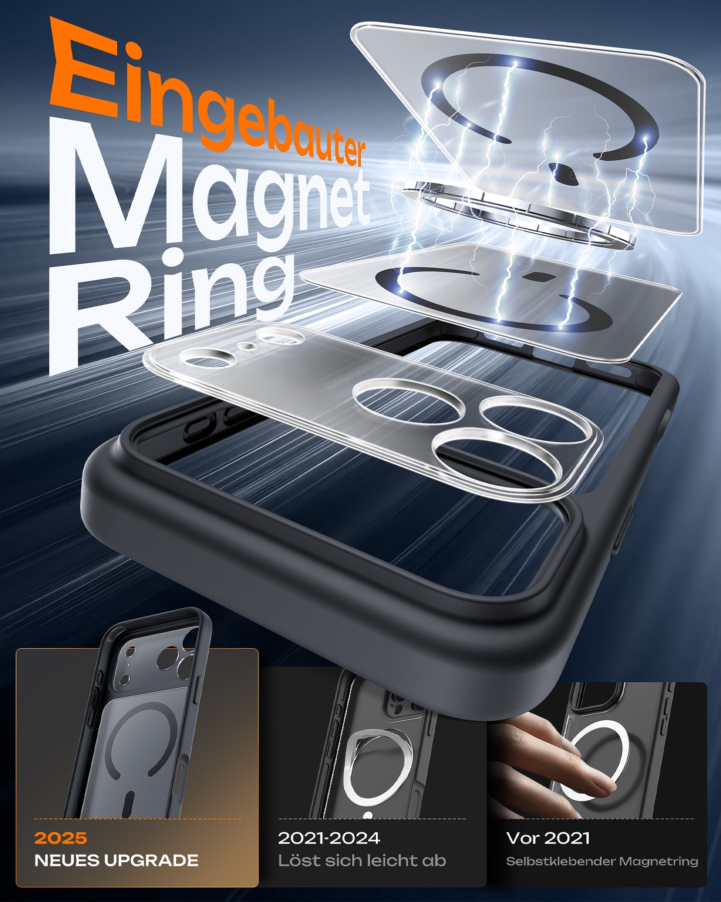 TOCOL Magnetic for iPhone 17 Pro Max Case 6.9-Inch, Compatible with MagSafe, Full Camera Protection, Built-in Magnetic Ring, Drop Protection Shockproof Translucent Matte Phone Cover