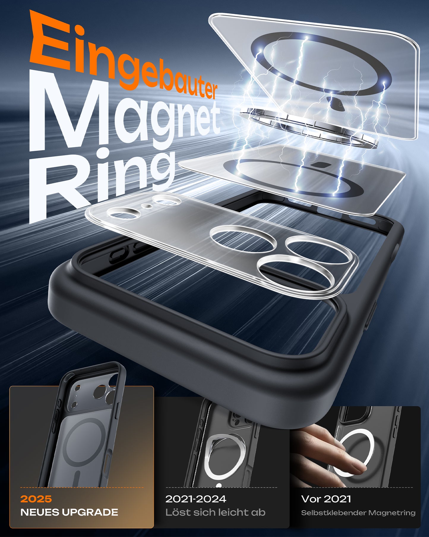 TOCOL Magnetic for iPhone 17 Pro Max Case 6.9-Inch, Compatible with MagSafe, Full Camera Protection, Built-in Magnetic Ring, Drop Protection Shockproof Translucent Matte Phone Cover