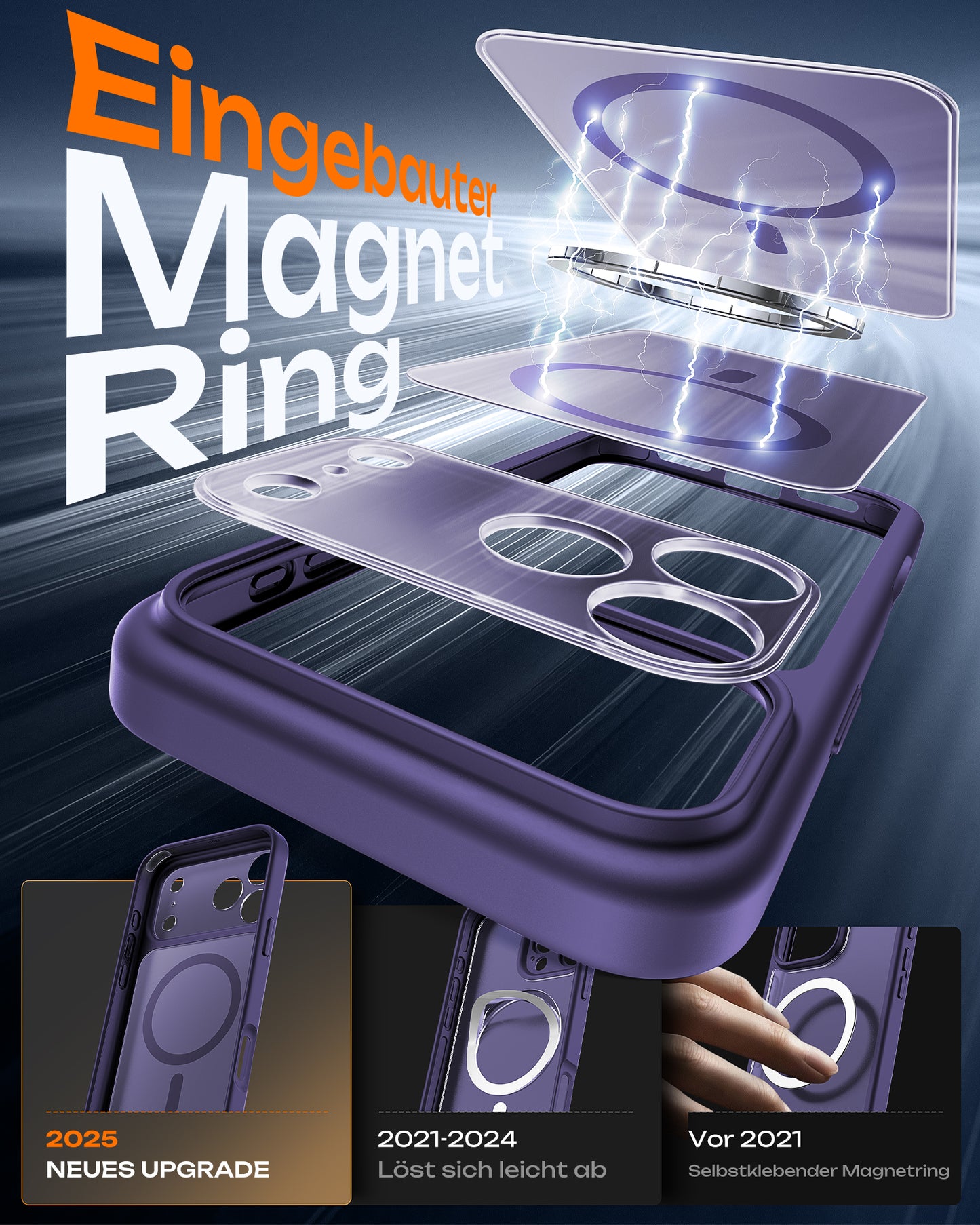 TOCOL Magnetic for iPhone 17 Pro Max Case 6.9-Inch, Compatible with MagSafe, Full Camera Protection, Built-in Magnetic Ring, Drop Protection Shockproof Translucent Matte Phone Cover