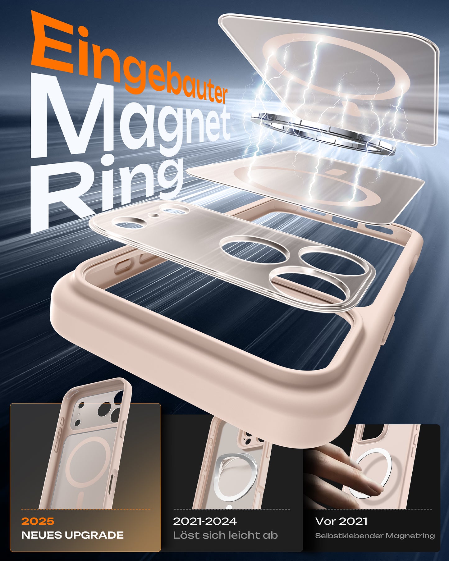 TOCOL Magnetic for iPhone 17 Pro Case 6.3-Inch, Compatible with MagSafe, Full Camera Protection, Built-in Magnetic Ring, Drop Protection Shockproof Slim Translucent Matte Phone Cove