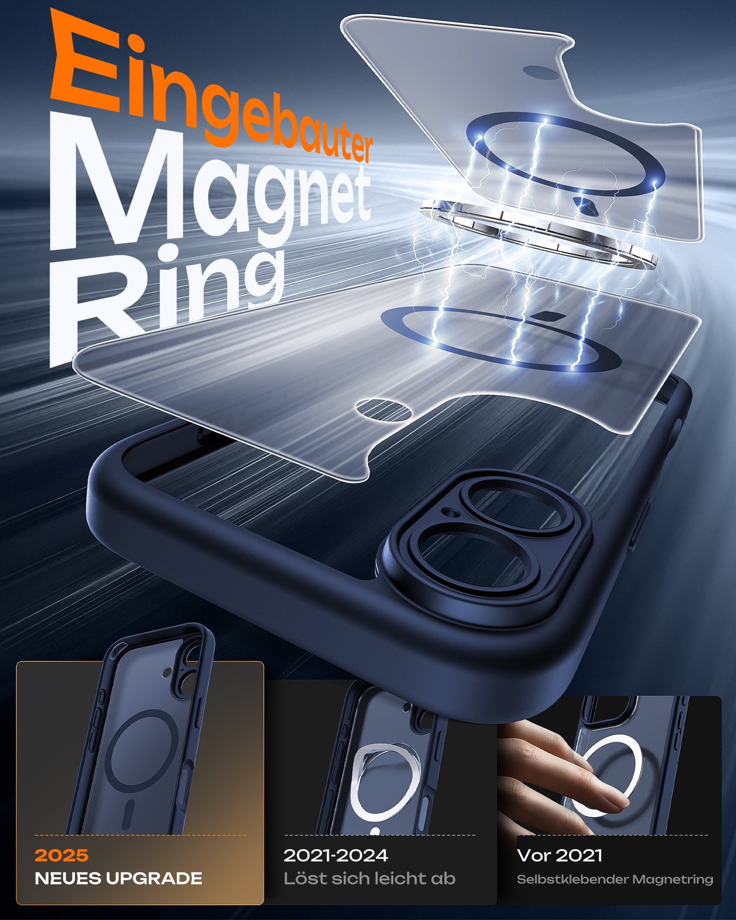 TOCOL Magnetic for iPhone 17 Case 6.3-Inch, Compatible with MagSafe, Full Camera Protection, Built-in Magnetic Ring, Drop Protection Shockproof Slim Translucent Matte Phone Cover