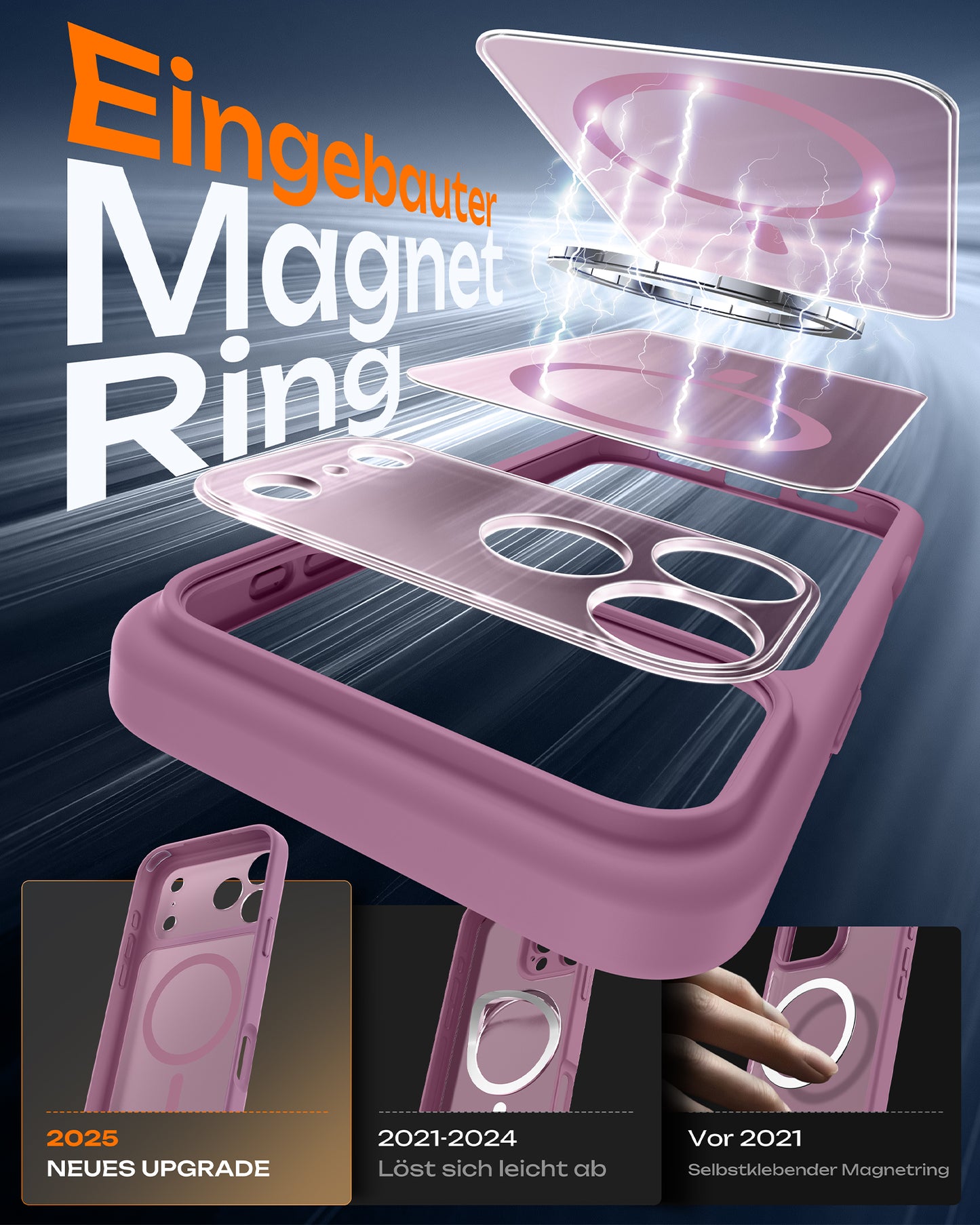 TOCOL Magnetic for iPhone 17 Pro Case 6.3-Inch, Compatible with MagSafe, Full Camera Protection, Built-in Magnetic Ring, Drop Protection Shockproof Slim Translucent Matte Phone Cove