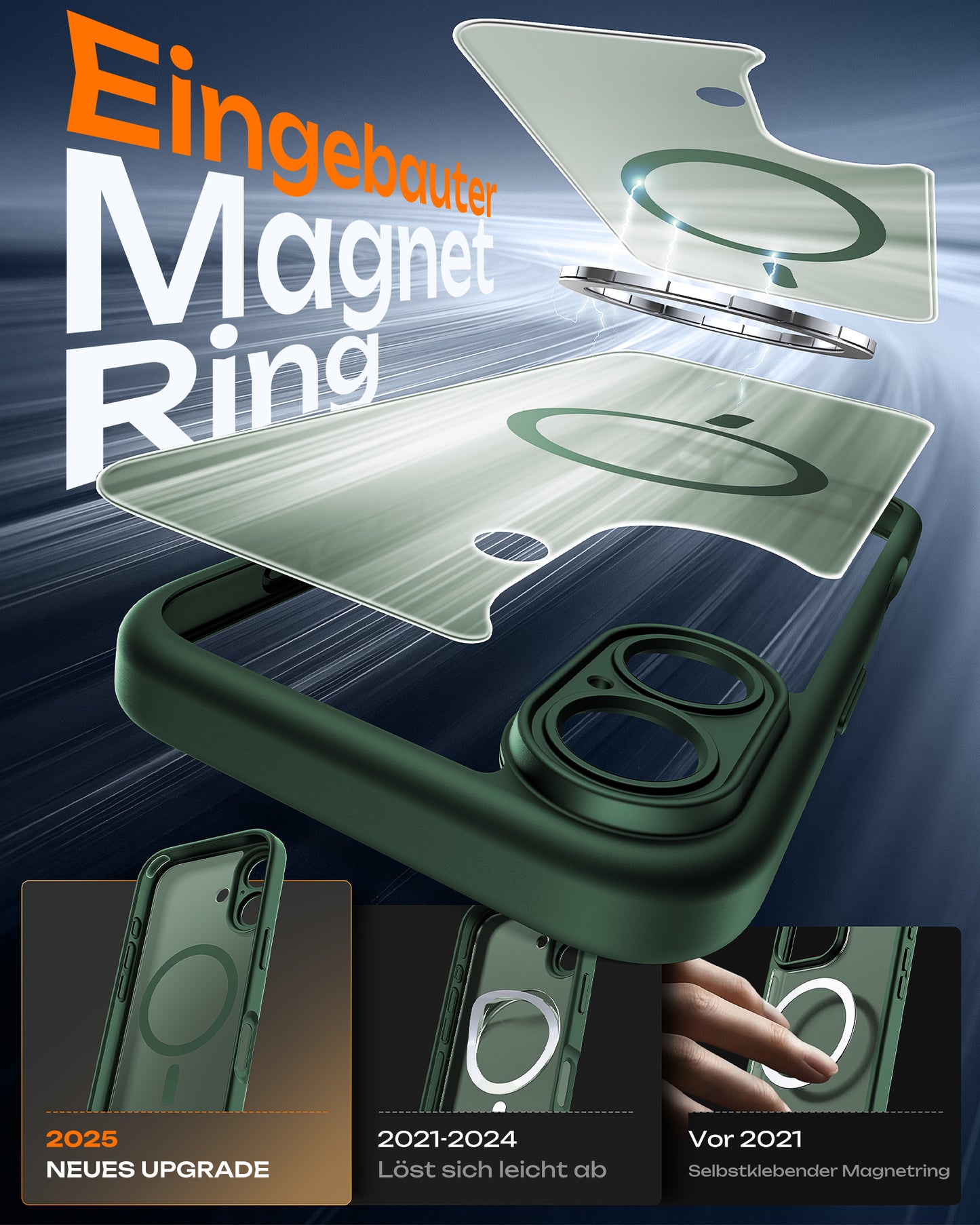 TOCOL Magnetic for iPhone 17 Case 6.3-Inch, Compatible with MagSafe, Full Camera Protection, Built-in Magnetic Ring, Drop Protection Shockproof Slim Translucent Matte Phone Cover